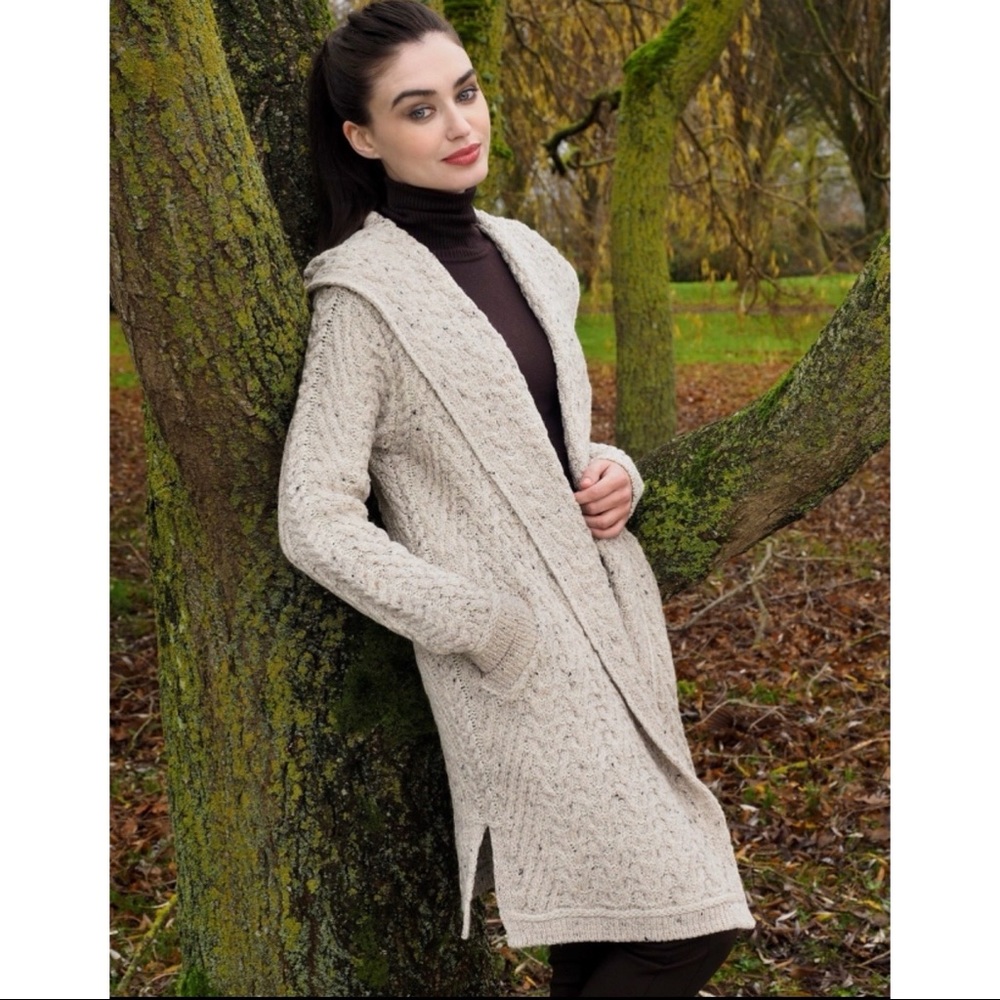 Aran Crafts hooded cardigan